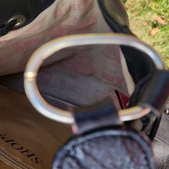 Rare 💎Vintage Leather Juicy Couture Bling Crystal Bag! - Picture 7 of 10